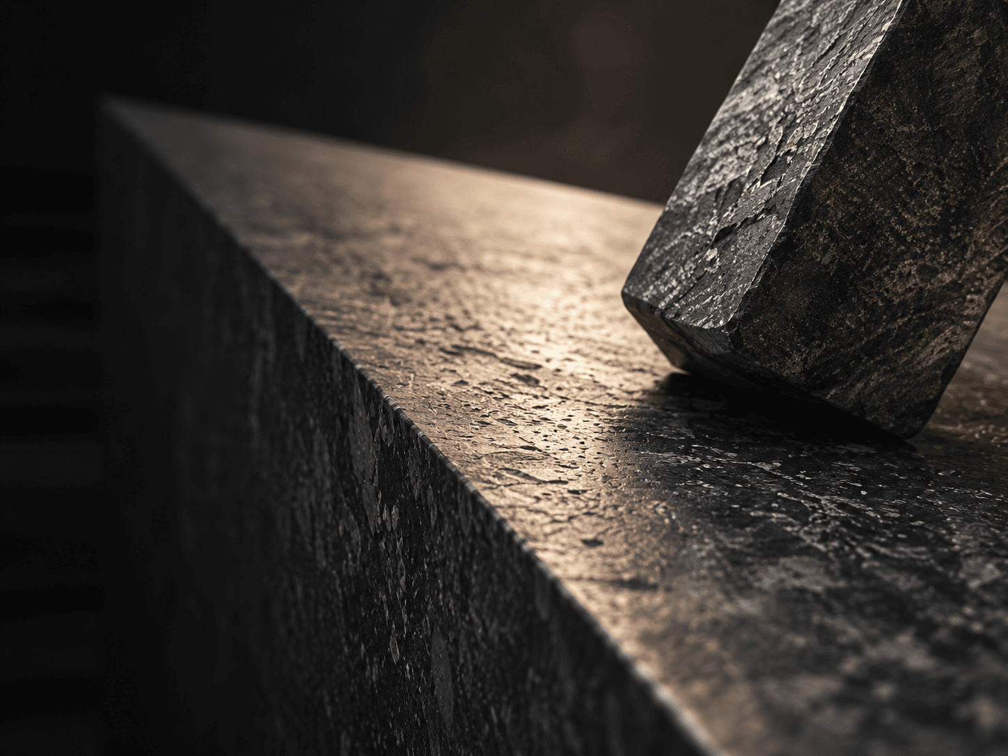 Durable PHOMI surface shown with a solid stone sample