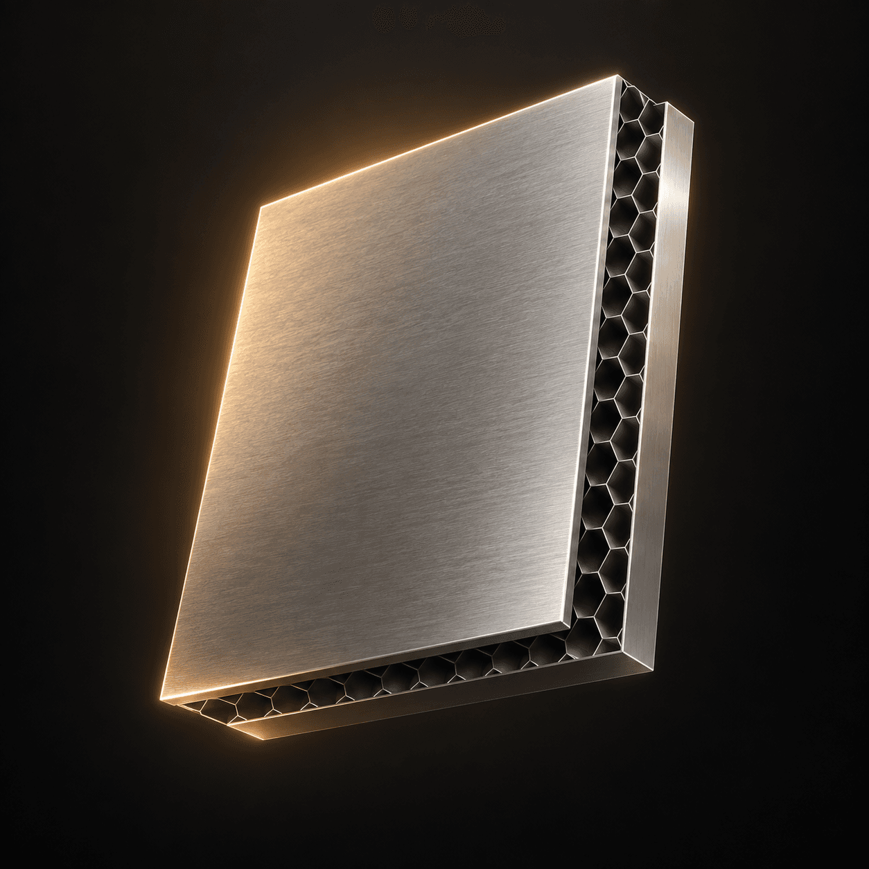 Aluminium honeycomb building element forming the structural backing of the panel.